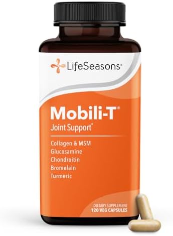 LifeSeasons Mobili-T - Joint Support Supplement - Reduces Aches & Discomforts - Increase Range of Motion - Rebuild Tissue & Cartilage - MSM Chondroitin Collagen Glucosamine & Turmeric - 120 Capsules by LifeSeasons