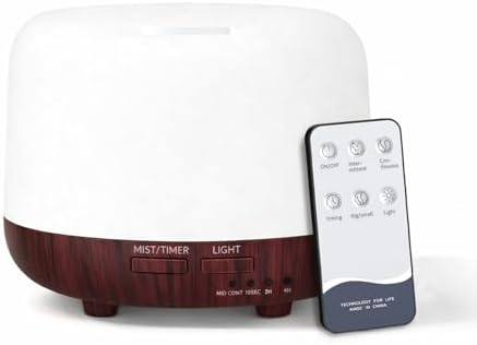 SPLITSKY 300ml Essential Oil Diffuser for Bedroom with 7-Color LED Light by SPLITSKY