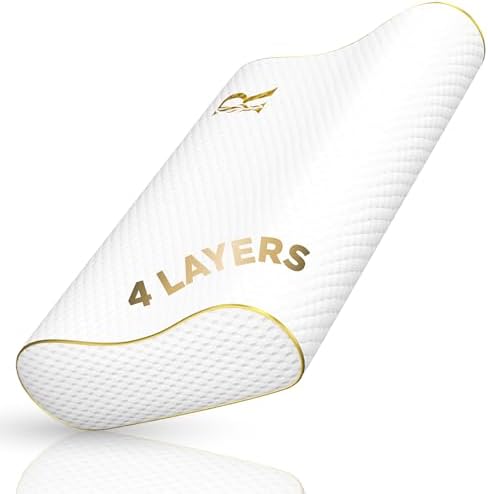 4-Layer Queen, Contour Pillow, Side and Back Sleepers, Orthopedic, Neck Support Pillow, for Neck Pain, CertiPUR-US by ROYALTHERAPY