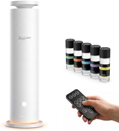 Waterless Diffuser Pro with 5 Scent Oils, Luxury Hotel-Class Essential Oil Diffuser Aromatherapy Machine with 1500 Sq Ft Cover, 6 Mist, 4.06Oz Diffusers for Home Large Room Hotel SPA - White by Unknown