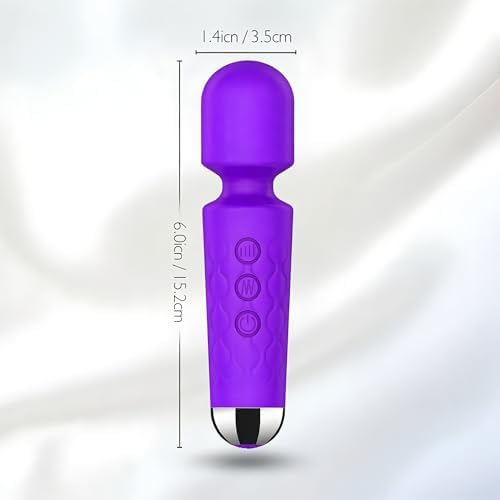 Handheld Cordless Mini Massager, Powerful Quiet with Waterproof, 20 Modes & 8 Speeds Vibration Wand for Back Neck Shoulders, Muscle Soreness Relief & Recovery (Purple) - Image 5