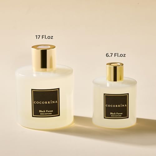 COCORRÍNA Reed Diffuser - Black Forest 17 Fl.oz Reed Diffuser with 8 Sticks Scented Diffuser with Preserved Flowers for Bathroom Home Decor - Image 7