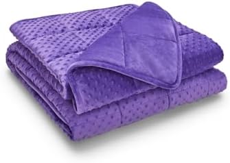 TONGDADA Minky Weighted Blanket | 40''x60'',10lbs | Cozy and Soft Minky Weighted Throw Blanket | Luxury Velvet with Premium Glass Beads | Violet Minky - Image 2