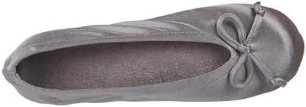 Isotoner Women's Satin Ballerina Slippers with Classic Ribbon Bow and Suede Sole - Image 5