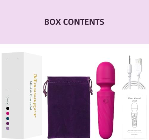 Mini Massager Wand-Waterproof,10 Vibration(Rose red) - Image 6
