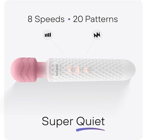 bed geek Handheld Cordless Personal Wand Massager – Waterproof, USB Rechargeable, 20 Vibration Patterns, 8 Speeds, Memory Feature, Skin-Soft Silicone for Ultimate Relaxation Tool - Image 2