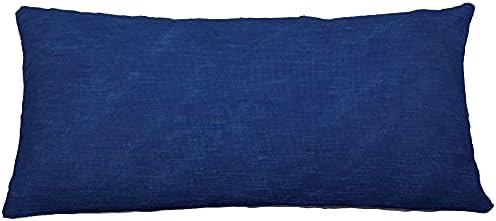 Trade Star 12X24 Cotton Solid Pillow Cover Decorative Cushion Cover Throw Pillow Cover for Living Room Decor Indian Farmhouse Accent Pillow Cases for Sofa Room (Indigo Solid) by TradeStar