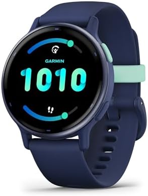 Garmin vívoactive 5, Health and Fitness GPS Smartwatch, AMOLED Display, Up to 11 Days of Battery (Renewed) (Navy) by Amazon+Renewed