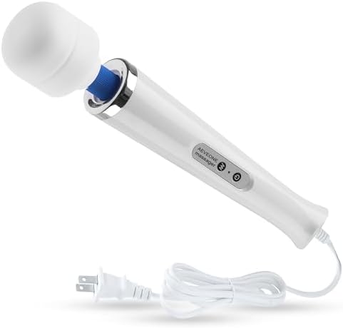 AEVEONE Wired Powerful Handheld Wand Massager, Strong Personal Vibration Massage for Sports Recovery, Back Muscle Aches, Whole Body Pain (White) by AEVEONE