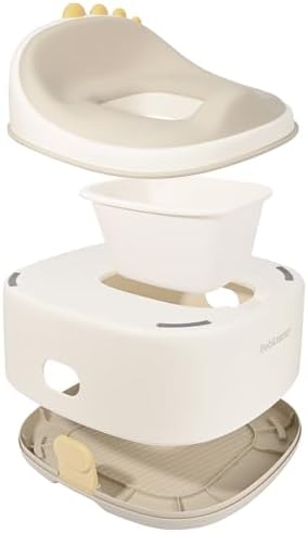 Bebamour Toddler Potty Training Toilet 3 in 1 Versatile Toilet Seat & Step Stool & Potty Chair Portable Potty Trainer for Boys & Girls with with 100 Pack Trash Bags (Dinosaur Coffee) - Image 4
