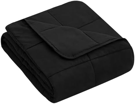 yescool Weighted Blanket (10 lbs, 41" x 60", Black) Cooling Heavy Blanket, Perfect for 90-110 lbs, Breathable Throw Blanket Gifts with Premium Glass Bead, Machine Washable - Image 2