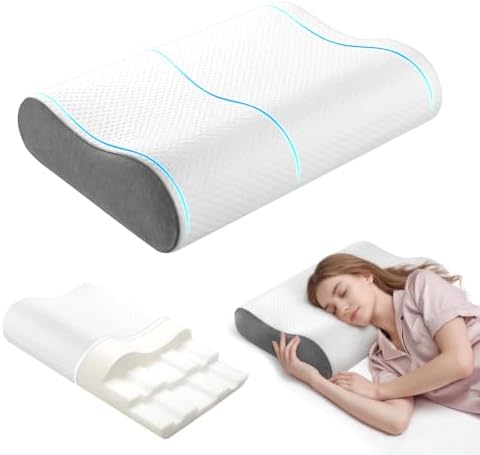 Cervical Neck Pillow, Memory Foam Contour Pillow for Side & Back Sleepers by Pozico