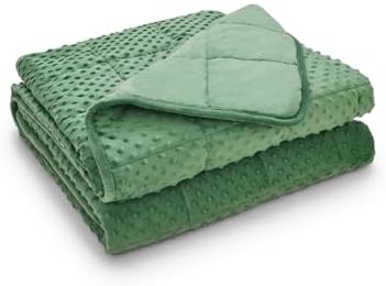 TONGDADA Minky Weighted Blanket | 40''x60'',10lbs | Cozy and Soft Minky Weighted Throw Blanket | Luxury Velvet with Premium Glass Beads | Dark Green Minky - Image 2