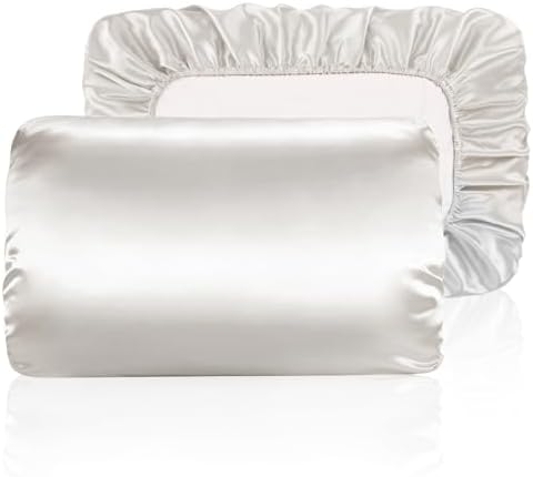 Yanideer Travel Elastic Band Satin Pillowcase for Hair & Skin, Cooling Satin Pillow Cover for Hotel by Yanideer