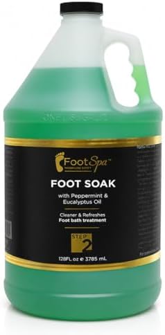 FOOT SPA - Foot Soak - Cleanses, Softens, and Refreshes - Made With Eucalyptus & Peppermint Oil - 128 Oz Gallon - Bulk, Refill Gallon by FootSpa
