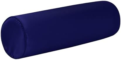 Satin Cylinder Pillowcase | Silk-Like Roll Bolster Pillow Cover with Hidden Zipper | Neck Roll Covers for Hair & Skin Friendly（ Navy Blue 24" x 6" ） by Velvetcossy