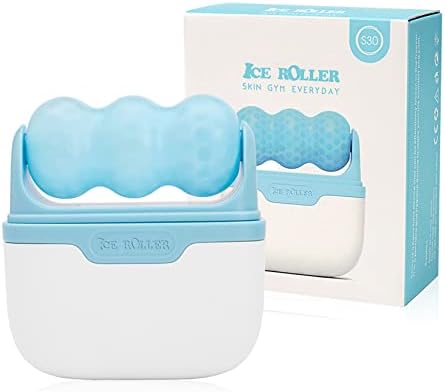 Ice Roller for Face & Eye, Puffiness & Migraine Relief 2-in-1 Stainless Steel Cold Therapy Facial Roller, Long Lasting Skin Care Tool - Blue by DiougensLee