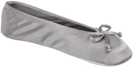 Isotoner Women's Satin Ballerina Slippers with Classic Ribbon Bow and Suede Sole - Image 7