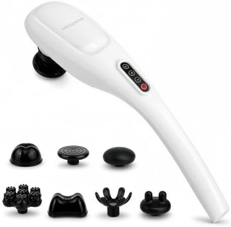 MEGAWISE Cordless Handheld Massager, 3200mAh, 5 Speeds, 7 Heads by MEGAWISE