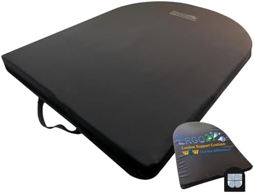ERGO21 Lumbar Support Pillow for Office Chair, Car, Driving Seat, Auto, Lower Back Pain | Great Back Support with Liquid Filled Membranes | Small Size, (18" W x 18”x 1.5”) - Image 2