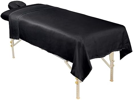 ForPro Premium Microfiber 3-Piece Massage Sheet Set, Black - Image 2