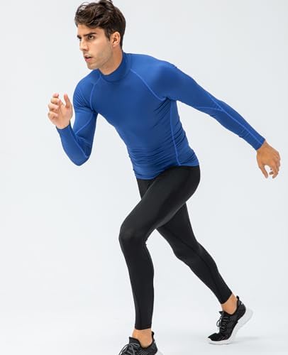 SPVISE Men's Compression Shirts Long Sleeve Mock Turtleneck Workout Tops - Image 7