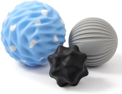 HODEMI Spiky Massage Ball Set, 3 Pack Spiky Ball, Ribbed Massage Ball & Trigger Point Ball for Deep Tissue Massage and Myofascial Release for Back, Neck, Hip, Shoulder and Foot with Mesh Bag by HODEMI