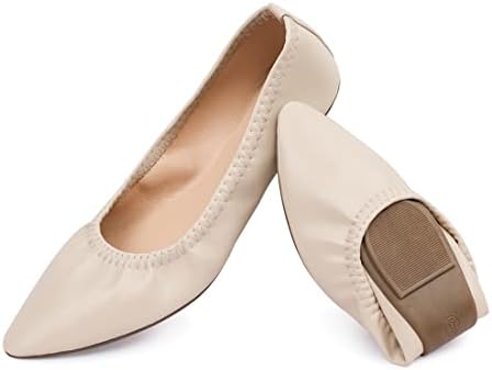 Women's Ballet Flat Slip On Flats - Classic Casual Dress Shoes, Foldable Portable Travel Ballet Walking Shoes by LM