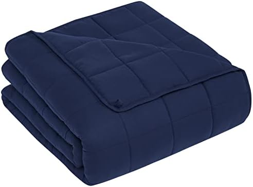 CuteKing Weighted Blanket for Adults (20lbs, 48"x72", Navy Blue) Heavy Blanket for 180-190lbs, Weighted Blanket for Cooling & Heating with Premium Glass Beads, Thick Blanket for Adult All-Season by CuteKing
