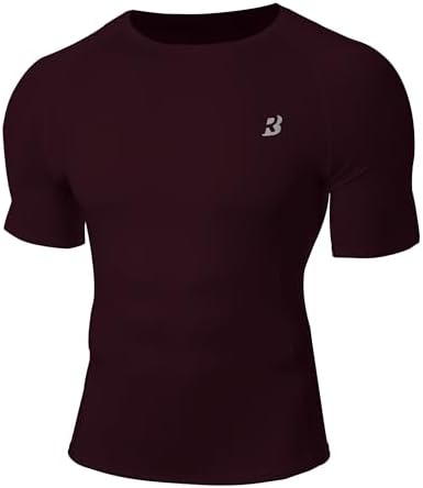 Roadbox Compression Shirt Men Short Sleeve, Cool Dry Base Layer Athletic Undershirts, Workout T-Shirt for Sports Gym Running by Roadbox