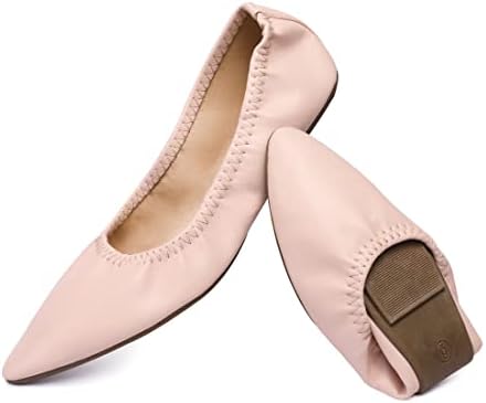 Women's Ballet Flat Slip On Flats - Classic Casual Dress Shoes, Foldable Portable Travel Ballet Walking Shoes by LM
