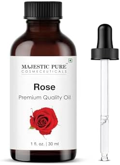 Majestic Pure Essential Oil with Glass Dropper - 100% Pure and Natural - Essential Oils for Diffuser, Aromatherapy, Soap and Candle Making, Rose Essential Oil, Rose Oil, 1 Fl Oz by BeautyandPersonalCare