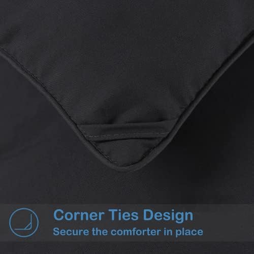 MAPLE DOWN Soft Full Size Comforter Duvet Insert-Down Alternative Comforter with Corner Tabs-Lightweight Fluffy Breathable Machine Washable (Black,82“x86”) - Image 5