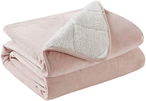 Weighted Blanket for Adults 20lbs, Queen Size Soft Cozy Fleece Sherpa Heavy Blankets for Sofa Bed, Dual Sided Comfort, Blush Pink, 60x80 Inch - Image 6