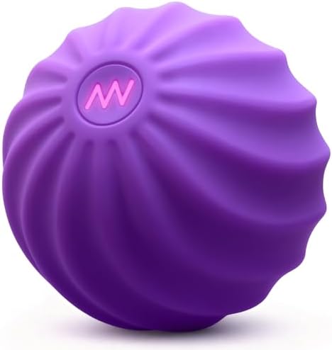 2.4" Mini Electric Vibrating Massage Ball, 10-Speed Fitness Yoga Massage Roller for Palm, Hand, Foot, Leg, Neck, Back, Multi-Directional Massage Ball (Violet) by Unknown