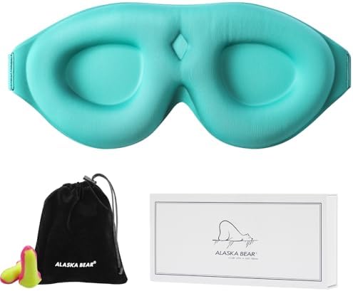 ALASKA BEAR 100% Blackout Sleep Mask for Women and Men, Blue by ALASKABEAR