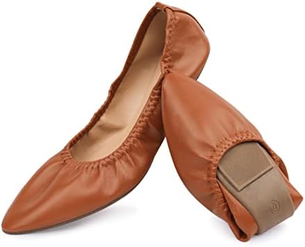 Women's Ballet Flat Slip On Flats - Classic Casual Dress Shoes, Foldable Portable Travel Ballet Walking Shoes by LM