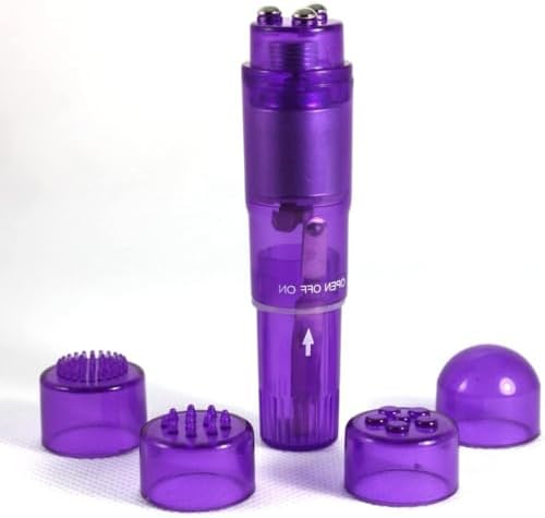 Mini Portable Small Massage Tool 4 Heads Massager Pocket for Women Neck Shoulder Face Back Foot Muscles (2PK Purple) - Image 2