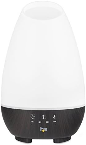 HealthSmart 500ML Essential Oil Diffuser for Large Rooms, Cool Mist Humidifier and Aromatherapy Diffuser, Adjustable Timer, Mist Mode and 7 LED Light Colors, White (Pack of 1) by HealthSmart