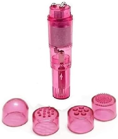 Small Mini Massager Portable Pen for Body Face, Neck, Head,Back Massage with 4 Heads (1PC Pink) - Image 5