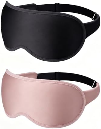 Facemoon Weighted Blackout Eye Mask 2 Pack, 3D Sleep Masks for Women & Men by FACEMOON