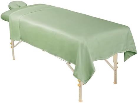 ForPro Premium Microfiber 3-Piece Massage Sheet Set, Sage - Image 2