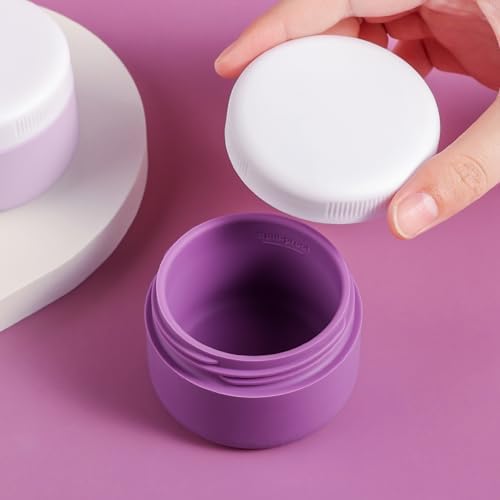 kuangre Travel Containers for Toiletries, Silicone Cream Jars BPA-Free, Leak-proof 1.35oz Travel Size Containers, Portable Size Silicone Jars with Lid for Cosmetic Face Hand Body Cream (4 Pack) - Image 3