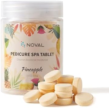 NOVAL Pedicure Spa Tablet - Fast Dissolving, Gentle & Portable Foot Soak for Softening Calluses & Hydrating Skin, Tiny Travel Size, Pineapple Scent by NOVAL