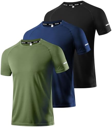 Boyzn 1, 3, 5 or 7 Pack Men's Workout Running Shirts, Dry Fit Moisture Wicking T-Shirt, Gym Athletic Short Sleeve Tee Shirts by Boyzn