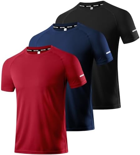 Boyzn 1, 3, 5 or 7 Pack Men's Workout Running Shirts, Dry Fit Moisture Wicking T-Shirt, Gym Athletic Short Sleeve Tee Shirts by Boyzn