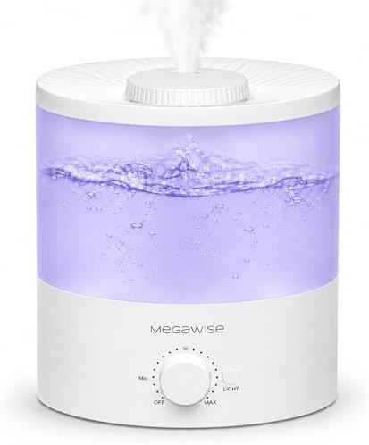 MEGAWISE Cool Mist Humidifier, 2L Tank, Quiet Operation, Auto Shut-Off by MEGAWISE