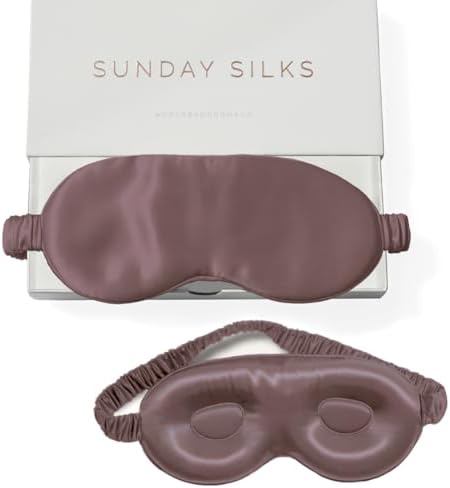 SUNDAYSILKS™ 3D Contoured Silk Sleep Mask | Padded Silk Eye Mask with Eye Cups for Lash Extensions | Blackout, Organic for Women & Men, Perfect for Travel, Slip-Free Deep Sleeping, Antifaz para Dormir by ColoradoHomeCo