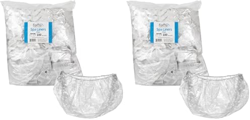 ForPro Professional Collection Spa Liners, Fit All Pedicure Spas, Disposable Pedicure Liners, Clear, 100-Count (Pack of 2) by ForProProfessionalCollection