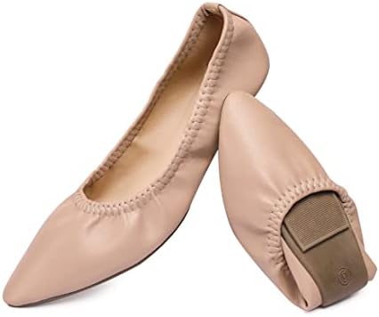 Women's Ballet Flat Slip On Flats - Classic Casual Dress Shoes, Foldable Portable Travel Ballet Walking Shoes by LM
